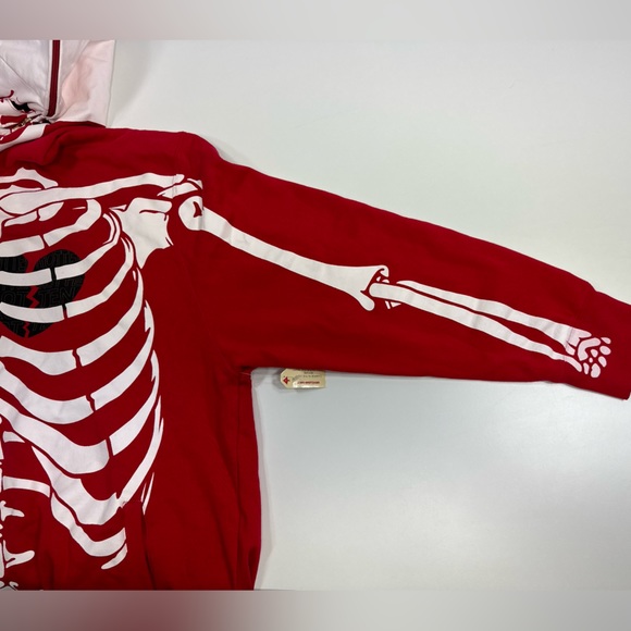 VTG LRG Dead Serious Skeleton Skull Hoodie Lifted Research Group RED YE RARE 4XL - Picture 5 of 16